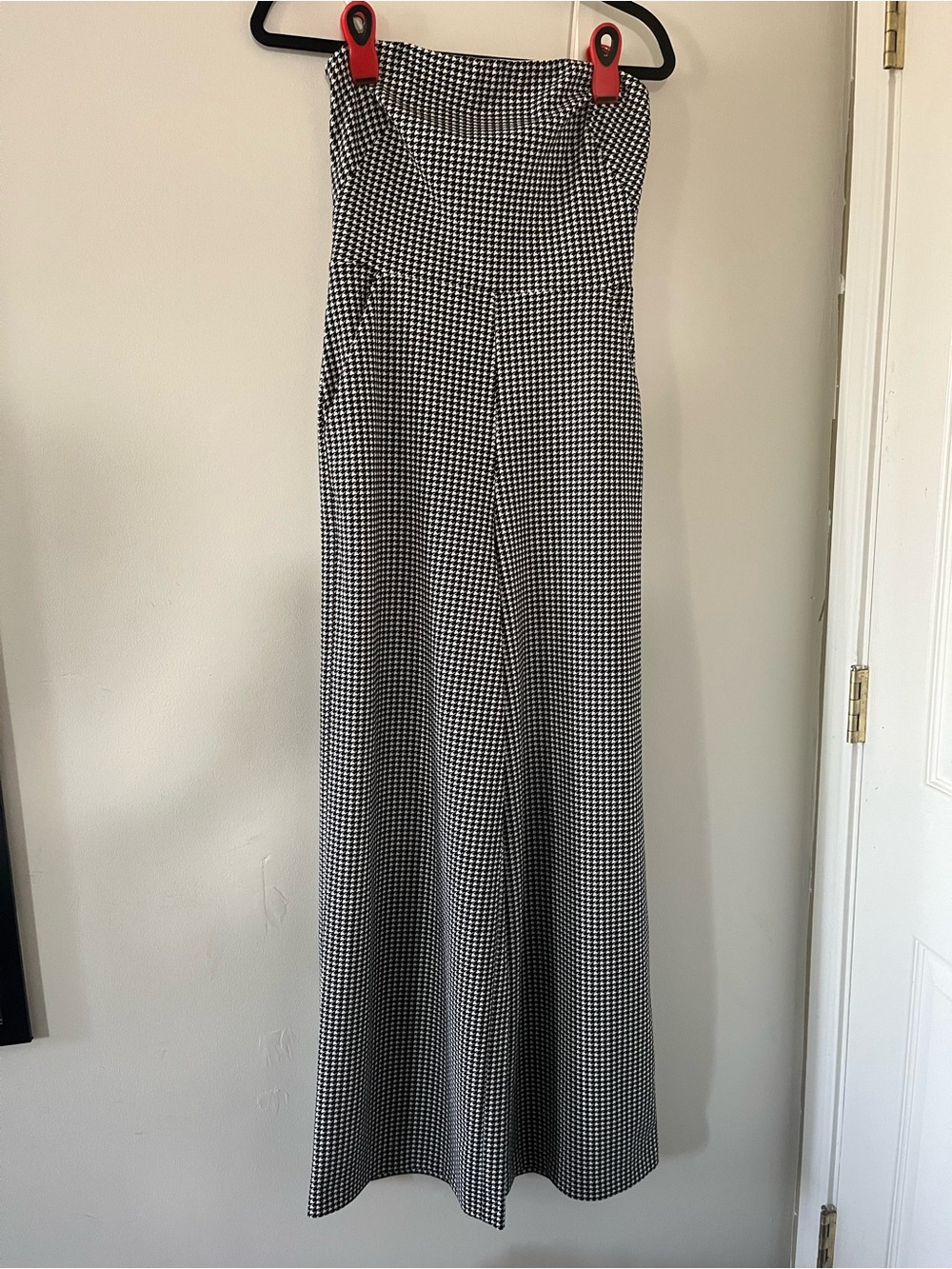 Express Black White Houndstooth Wide Leg Jumpsuit Small Preppy Business Casual